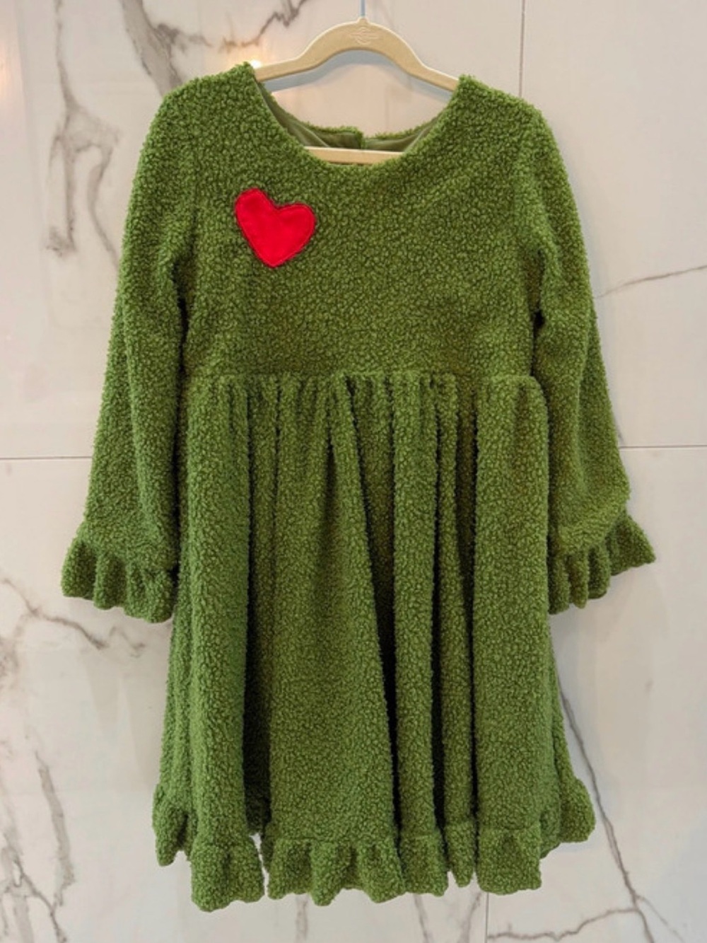 Girls Only Little Once Green Holiday Grinch Dress Sz 10 Boucle